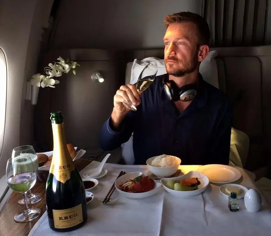 Trevor in Cathay Pacific First Class