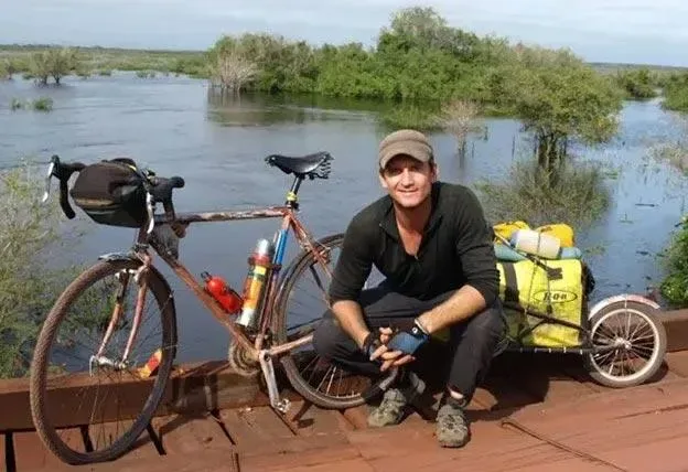 Trevor backpacking in South America